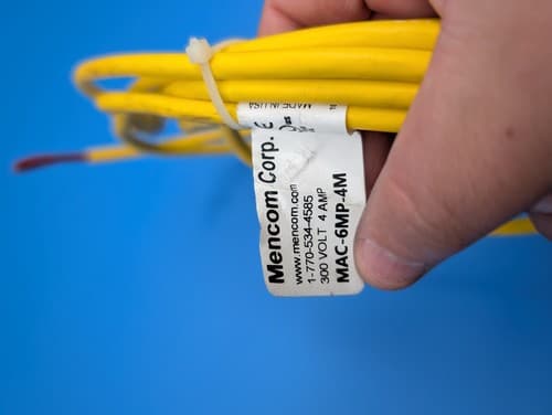 Mencom MAC-6MP-4M 1/2-20 Cordset, 6 Pole, Male Straight, 4 M — photo 2