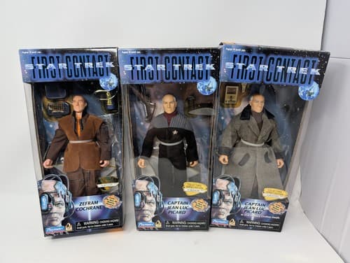 Star Trek First Contact Lot Of 3 Figures - Picard, Cochrane