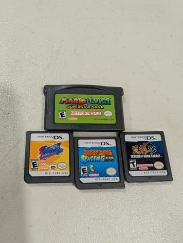 Lot of 4 Handheld NFRs Diddy Kong Racing, Kirby Squeak, Tenchu, Mario