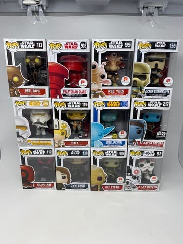 Funko Pop Star Wars Lot of 12 Yoda Spirit Kit Fisto Aayla Secura Exclusives Boxe