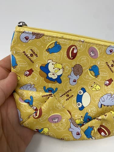 Pokemon Mister Donut 2024 Yellow Zipper Pouch Pikachu Snorlax Quagsire Japan — photo 6