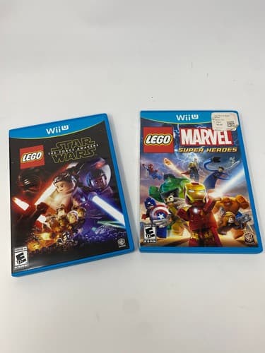 LEGO Star Wars Force Awakens & Marvel Super Heroes (Nintendo Wii U) Lot of 2