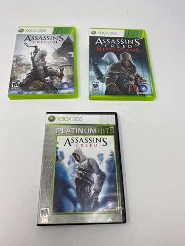 Microsoft Xbox 360 Assassins Creed I III Revelations Game Bundle Lot of 3