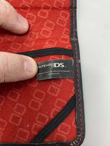 Official Black Nintendo DS Carrying Case Travel Bag Pouch OEM Red Stitching — photo 4