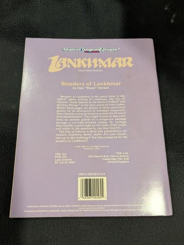 Wonders of Lankhmar (Advanced Dungeons & Dragons/Lankhmar Module LNR1) Henson, D — photo 2