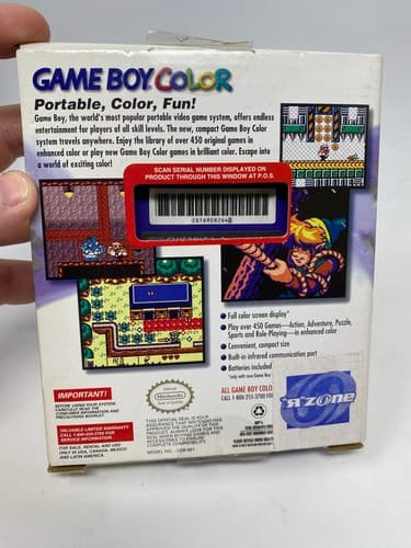 Nintendo Gameboy Color GBC Grape Purple Handheld System CGB-001 w/box — photo 8