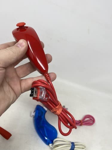 Lot Of 2 Nintendo Wii 2 In 1 Motion Plus Controllers Pink Blue 3rd Party Nunchuk — photo 9