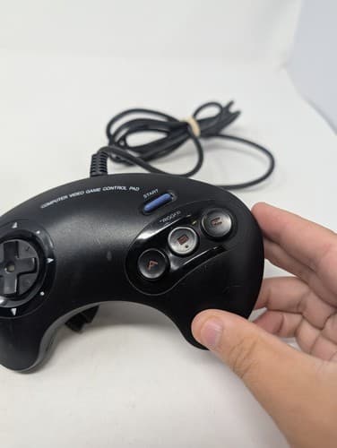 Sega Genesis Controller Wired Black With Red And Blue Buttons, Tested — photo 3