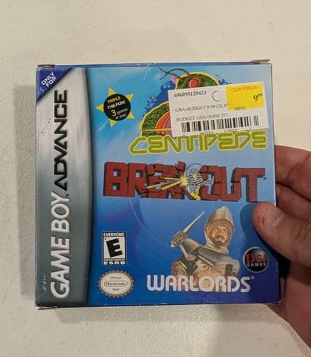 Breakout/Centipede/Warlords (Nintendo GameBoy Advance) Gba TESTED