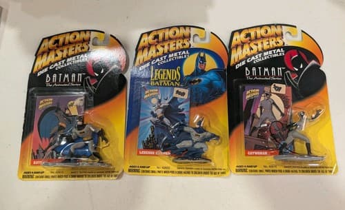 Action Masters BATMAN Lot of 3 Miniature Diecast Figures 2x Batman 1x Catwoman