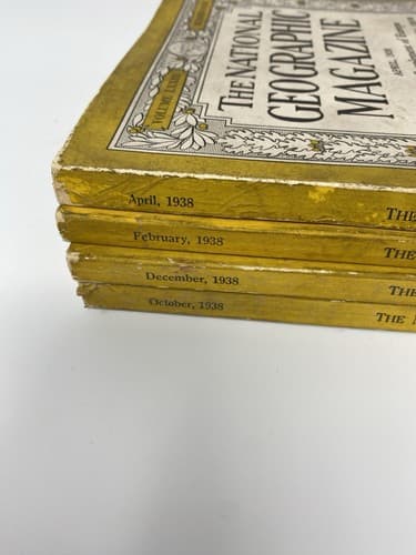 Lot of 4 1938 National Geographic Society Magazines Feb Apr Oct Dec — photo 2