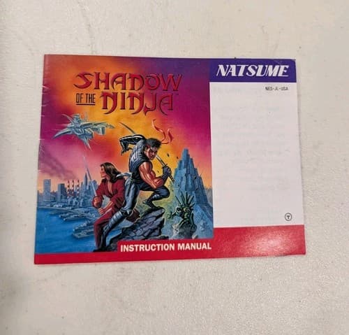 Natsume Shadow of the Ninja Instruction Manual Only Nintendo NES Authentic Rare!