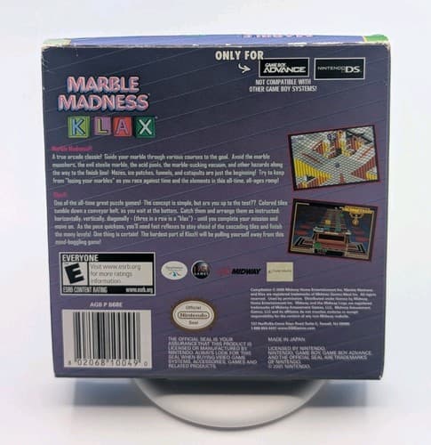 Marble Madness / KLAX GBA (Game Boy Advance, 2005) - CIB Complete W/Manual — photo 2