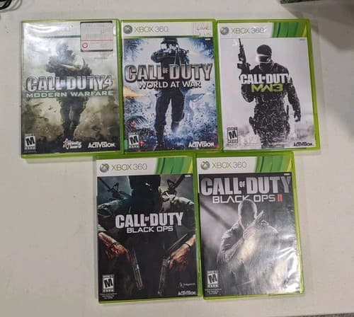 Lot Of 5 Call Of Duty Xbox 360 Game Cases, Some Manuals, No Games - Black... — photo 2