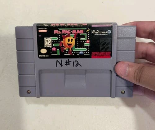 Ms. Pac-Man (Super Nintendo SNES) Game Cartridge. Tested. Authentic