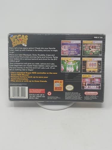 Vegas Stakes (Super Nintendo Entertainment System, 1993) - Complete In Box SNES — photo 2