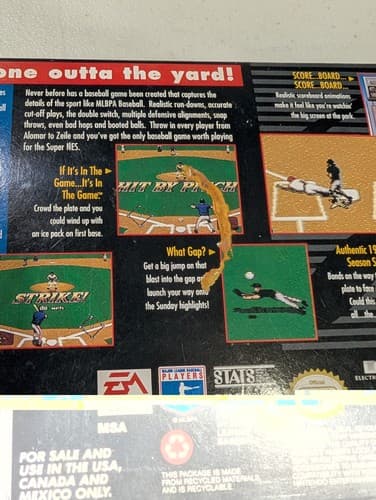 MLBPA Baseball SNES w/ BOTH POSTERS & REG CARD! Tested, No Manual  — photo 3