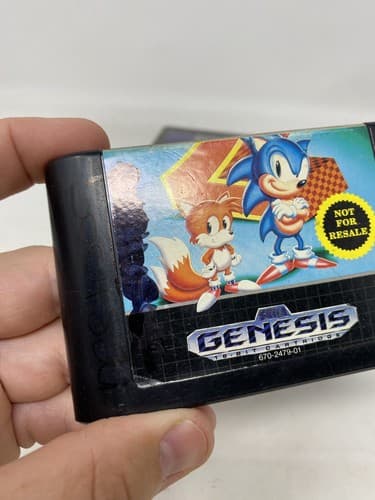 Sonic the Hedgehog 2 (SEGA Genesis, 1992) Not For Resale Box And Cartridge — photo 6