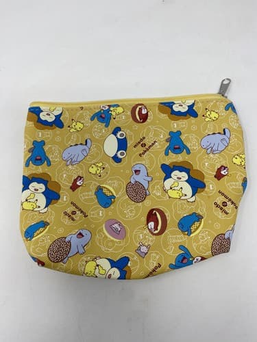 Pokemon Mister Donut 2024 Yellow Zipper Pouch Pikachu Snorlax Quagsire Japan