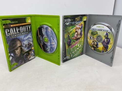 Lot Of 4 Xbox Games Oddworld: Munch's Oddysee Driv3r Call Of Duty Party Blast — photo 4