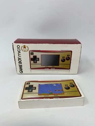 Nintendo Game Boy Micro Famicom Edition Complete in Box CIB w/ Notepad & Game