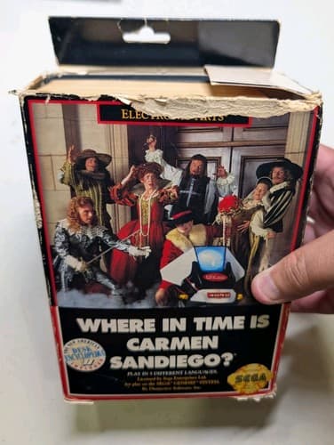 Where in Time is Carmen Sandiego Sega Genesis Big Box Damaged w/Encyclopedia