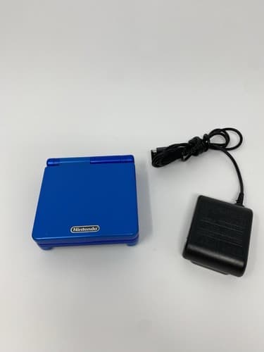 Nintendo Game Boy Advance SP Azurite Blue Megaman Handheld w/ Power Cord ASG001