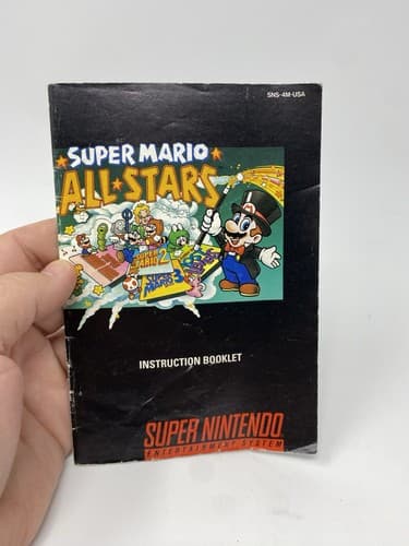Super Mario All Stars Instruction Booklet ONLY! (SNES, Super Nintendo) Manual
