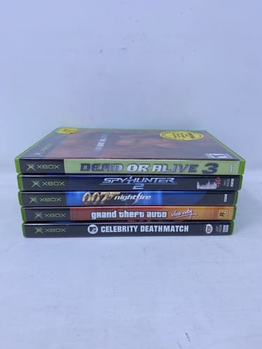 Lot of 5 Microsoft Xbox Games Dead Or Alive GTA 007 Spy Hunter Celebrity