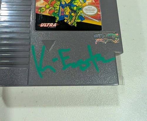 Kevin Eastman Signed Teenage Mutant Ninja Turtles NES Game W/ COA - Cartridge  — photo 2