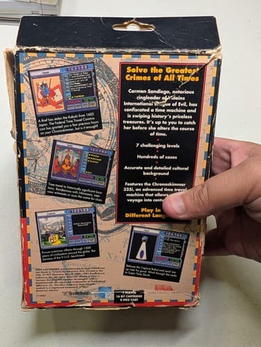 Where in Time is Carmen Sandiego Sega Genesis Big Box Damaged w/Encyclopedia — photo 4