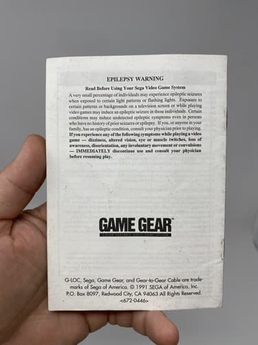 1991 G-LOC Air Battle Fighter Plane SEGA Game Gear MANUAL ONLY — photo 4
