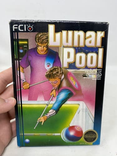 Nintendo NES Video Game Lunar Pool Complete CIB Box Manual Game Poster Inserts