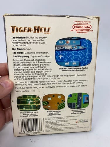 Tiger-Heli NES Nintendo Box & Game No Manual RARE BLACK BOX Oval Seal! — photo 7