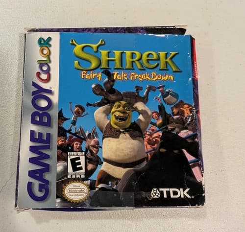Shrek: Fairy Tale Freakdown Gameboy Color 2001 CIB Rough Box