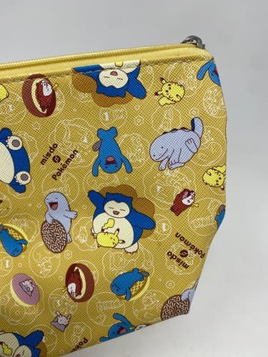 Pokemon Mister Donut 2024 Yellow Zipper Pouch Pikachu Snorlax Quagsire Japan — photo 4