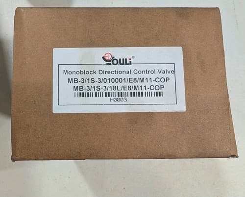YOULI Monoblock Hydraulic Directional Control Valve MB-3/1S-3/18L/E-8/M11-COP