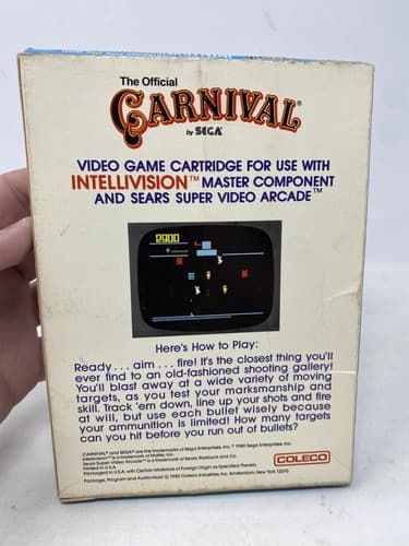 Carnival (Intellivision 1982) Complete w/ Game manual Registration Cards and box — photo 5