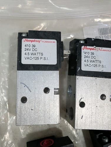 Lot Of 4 Humphrey 410 39 | 24V DC | 4.5 Watts | VAC-125 PSI | BRAND NEW — photo 2