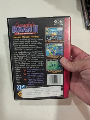 Genghis Khan II Clan of the Gray Wolf Sega Genesis, Game, Box, Manual, Reg — photo 3