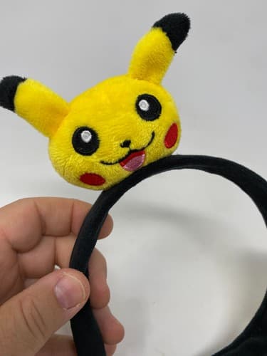 Pokemon Pikachu Double Plush Headband Black Yellow Cosplay Costume Accessory — photo 2
