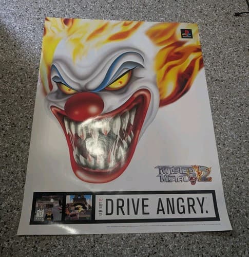Twisted Metal 2 / 2 Xtreme Double Sided Poster Promo Very Rare PS1 22x28 In