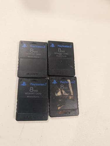 LOT OF 4: Sony Playstation 2 PS2 Official MagicGate 8MB Memory Cards SCPH-10020