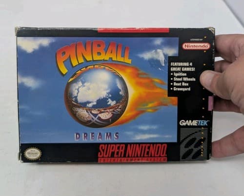 Pinball Dreams (SNES, 1994) CIB MANUAL AND INSERTS Tested