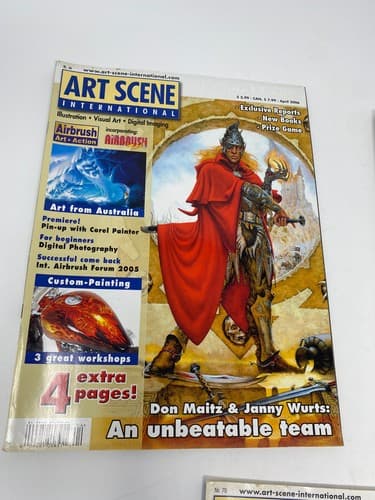 Lot of 3 Art Scene International Airbrush Illustration Feb 2005 Michael Knepper — photo 2