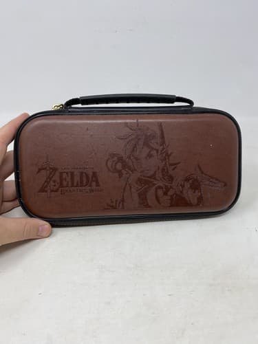 Nintendo Switch Legend of Zelda Breath of the Wild Brown Leather Carrying Case