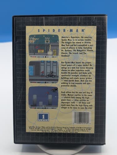 Spider-Man (Sega Genesis, 1991) COMPLETE w/ Box manual game WORKS! #Y — photo 2