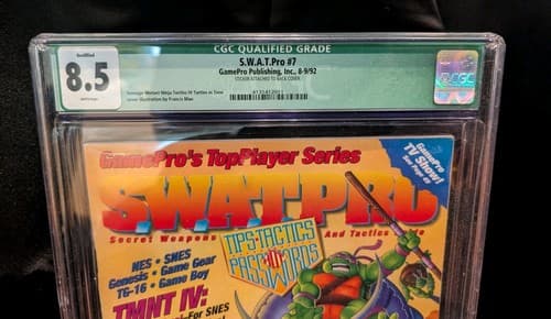 S.W.A.T. Pro Magazine #7 TMNT IV 1992 SNES CGC 8.5 Qualified — photo 2