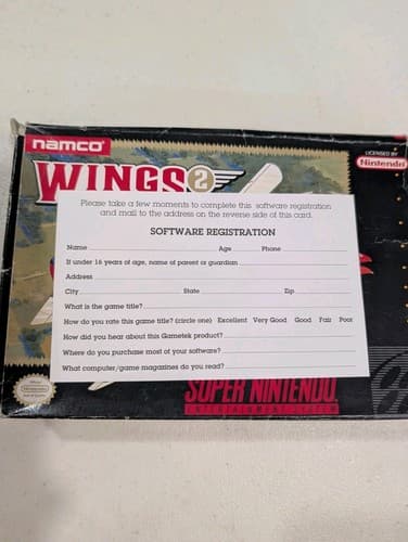 Wings 2: Aces High SNES Super Nintendo Complete CIB - Damaged Box, Tested — photo 6