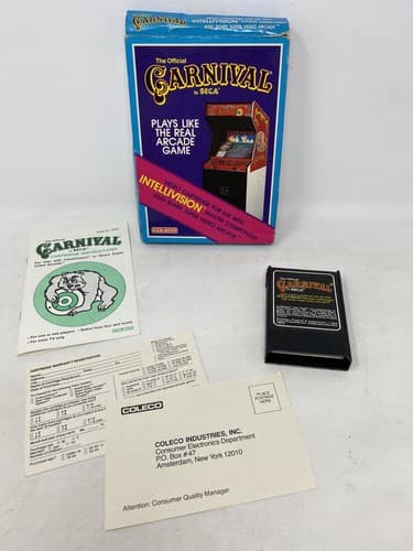 Carnival (Intellivision 1982) Complete w/ Game manual Registration Cards and box — photo 7